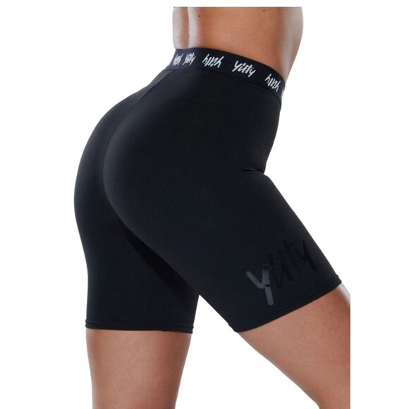 YITTY Fabletics Major Label Shaping Black Bike Shorts Sz M NEW - Picture 5 of 5